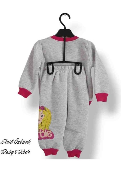 Kız Bebek Çocuk Alt Üst Eşofman Takımı Kışlık 3 Ip Şardonlu Barbie Model fiyatları