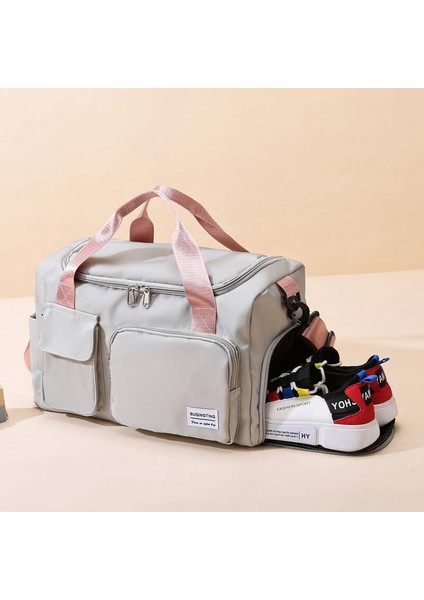 Çok Fonksiyonlu Seyahat Çantası, Büyük Kapasiteli Islak ve Kuru Ayırma Spor ÇANTASI-50*21*28CM-MOR (Yurt Dışından)