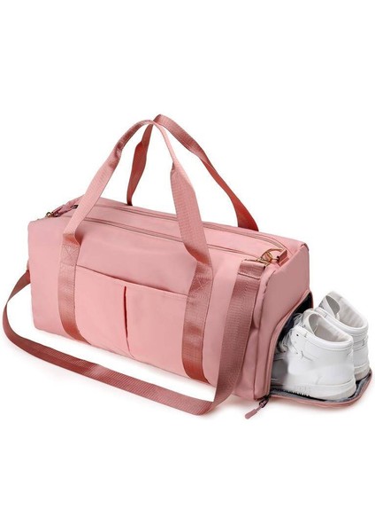 Kuru ve Islak Ayırma Spor Çantası ile Büyük Kapasiteli Seyahat ÇANTASI-46*22*24CM-PEMBE (Yurt Dışından)