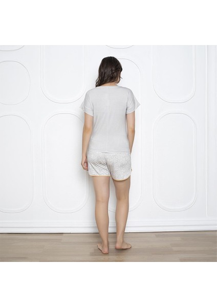 C840-778 Kadın Viskon Çıkmakol Short Takım (Önü Baskılı) modelleri