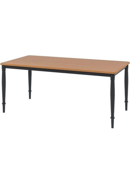 Danderyd Çam Kaplama-Siyah Yemek Masası 180X90 cm 6-8 Kişilik