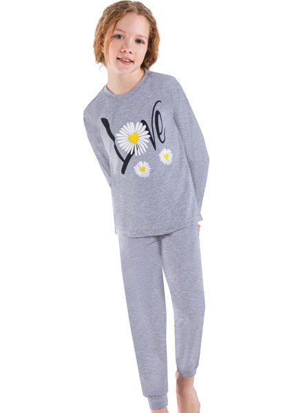 Erdem Weweus Gri Kız Çocuk Pijama Takımı 3747