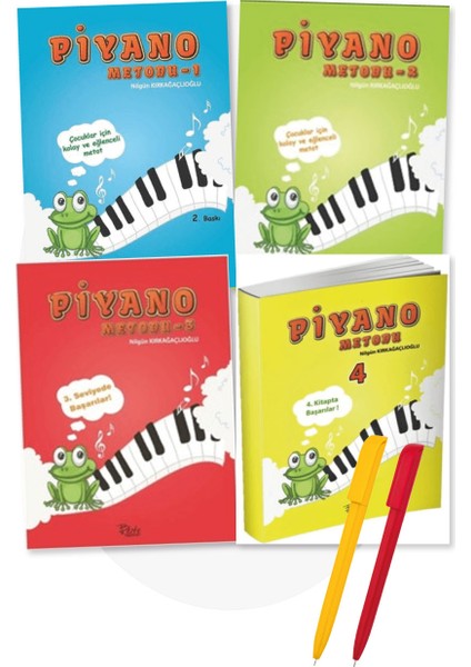 Piyano Metodu 1-2-3-4 Kitap Set - Çocuk Genç- Fatma Nilgün - Kırkağaçlıoğlu - Beste - Alfa Kalem