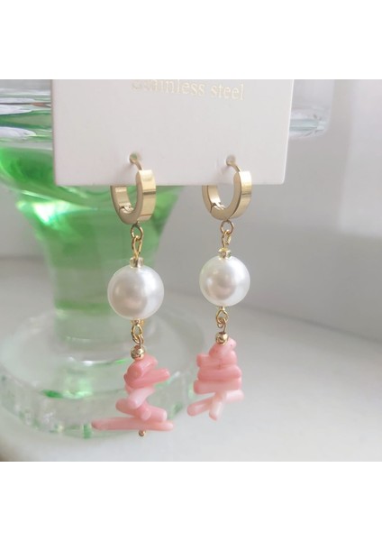 Pembe Mercan Çelik Küpe fiyatları