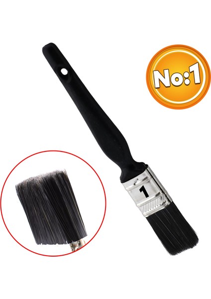 Plastik Saplı Yağlı Boya Fırça No: 1 Resim Ressam Fırçası Hobi Sanat Duvar Metal Ahşap Boyama