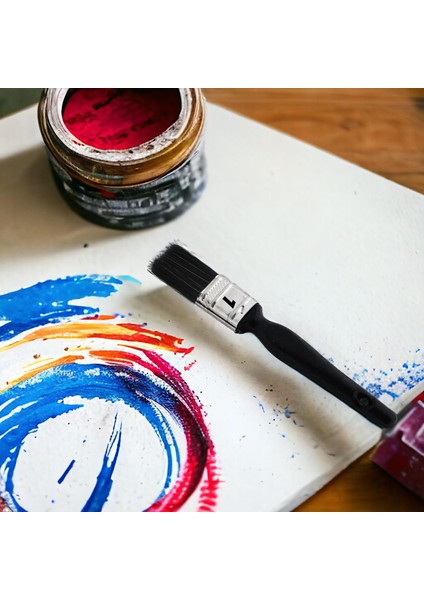 Plastik Saplı Yağlı Boya Fırça No: 1 Resim Ressam Fırçası Hobi Sanat Duvar Metal Ahşap Boyama