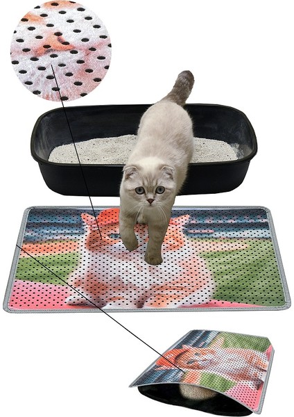 Kedi Kumu Paspası, Delikli Kedi Paspası, Elekli Kedi Tuvaleti Paspası, 40*60