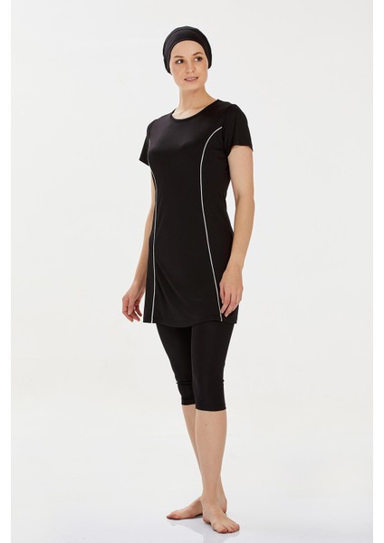Kısa Kollu Yarı Kaplı Mayo Margarıt 9091 Siyah fiyatları