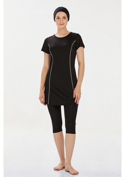 Kısa Kollu Yarı Kaplı Mayo Margarıt 9091 Siyah fırsatları