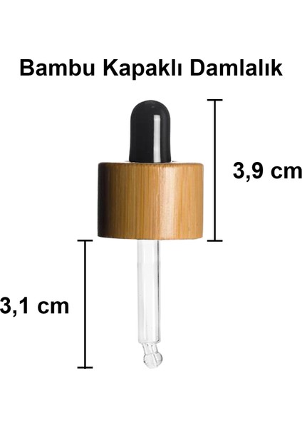 Damlalık 100 ml / 50 ml / 20 ml Şeffaf Bambu Kapaklı Cam Şişe Dropper Ahşap