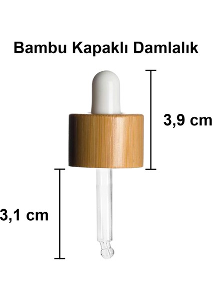 20 cc Şeffaf Damlalık Beyaz Ahşap Bambu Sızdırmaz Kapaklı 20 ml Dropper Cam Serum Şişesi 6 Adet modelleri