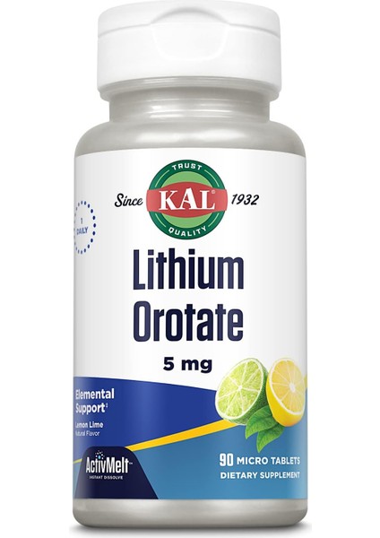 Kal Lithium Orotate Activemelt 5 Mg 90 Tablet