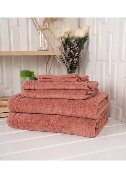 Baveno Home  Pamuk 6 Parça Microcotton Mutfak Havlusu / El & Yüz Havlusu / Banyo Havlusu Seti Hürsan Saphir