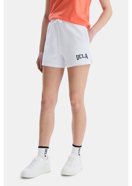 Rosa Beyaz Oversize Nakışlı Oversize Kadın Örme Şort modelleri