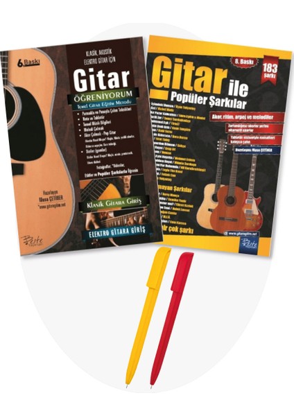 Musa Çetiner 2 Kitap Set Gitar Öğreniyorum – Temel Gitar Eğitim Metodu + Gitar Ile Popüler Şarkılar
