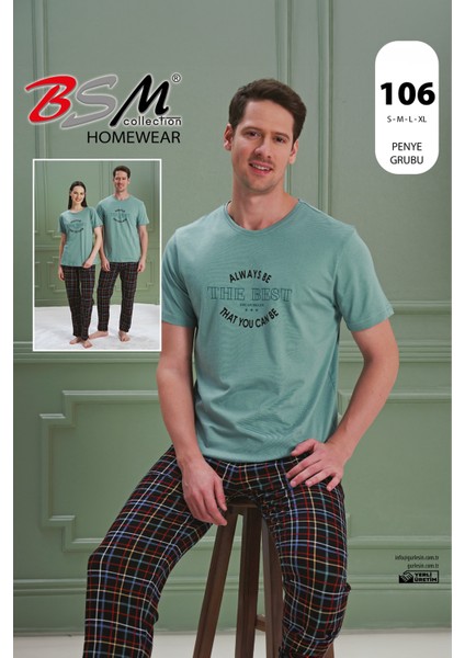 Erkek Yüksek Kalite Pamuklu Ekose Model Eş Kombinli Sıfır Yaka Kısa Kol Pijama Takımı indirimleri