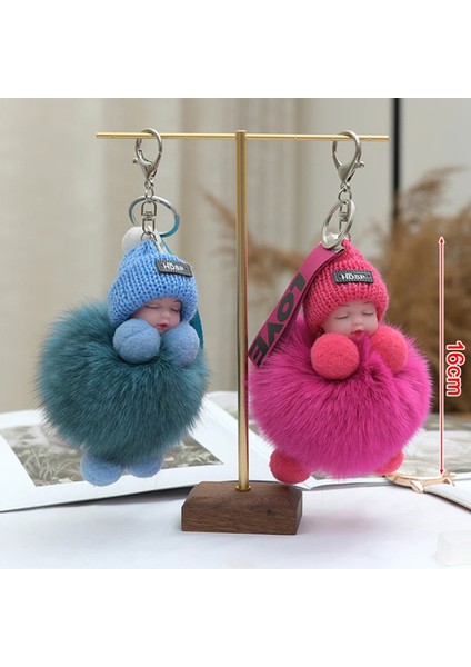 Pembe Tüylü Anahtarlık Bebek 10CM Tüylü Pofuduk modelleri