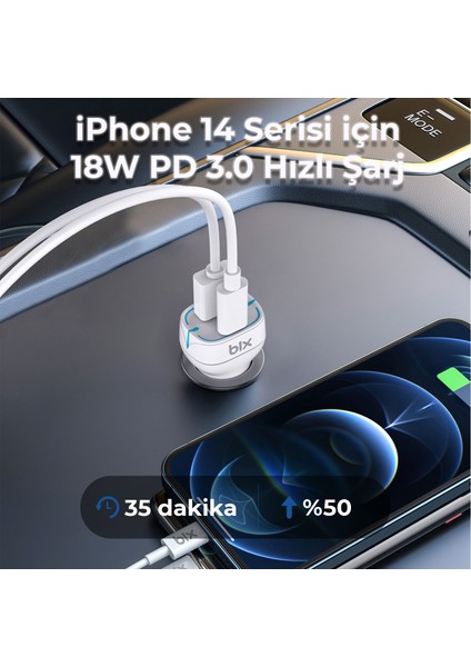 BX-CCP36WT 36W Qc 3.0 USB Pd Araç Içi Hızlı Şarj Adaptörü