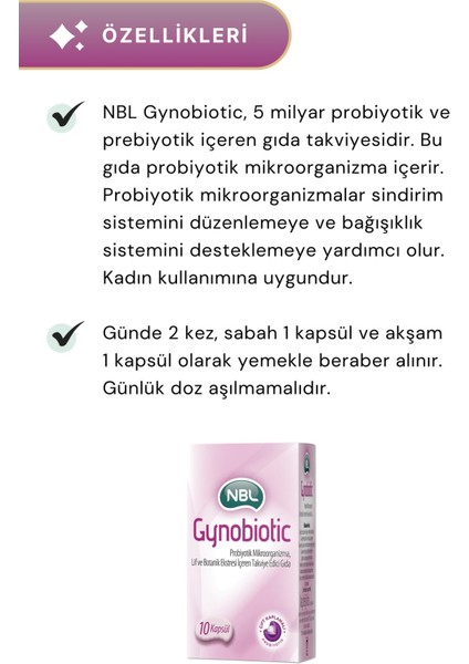 Gynobiotic 10 Kapsül 3'lü Paket