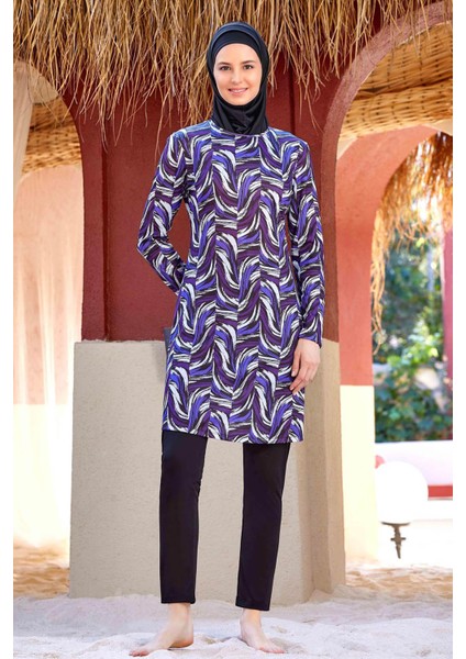 Likralı Tesettür Mayo Helena 9214 Siyah