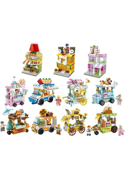 Lele Brother Children Mini City Street Scene Bina Taşları Birleştirme, Stil: 8537-8 Kek Mağazası (Yurt Dışından)