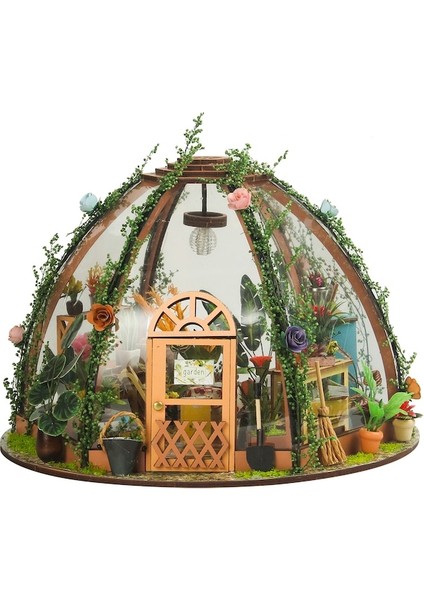 Hallow Dıy Minyatür Dollhouse Kiti Ahşap Mini Yıldızlı Çiçek Çok Renkli (Yurt Dışından)