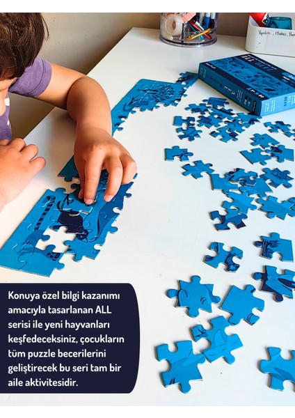 All Blue-Mavi Hayvanlar Midi Puzzle | 80 Parça 5+ Yaş