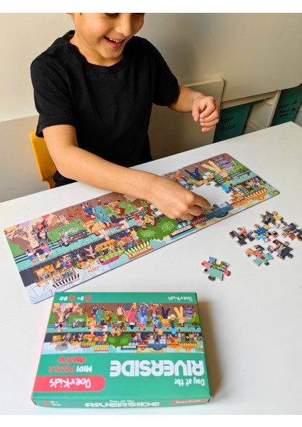 Doerkids Nehir Kenarında Bir Gün Midi Puzzle | 80 Parça 5+ Yaş