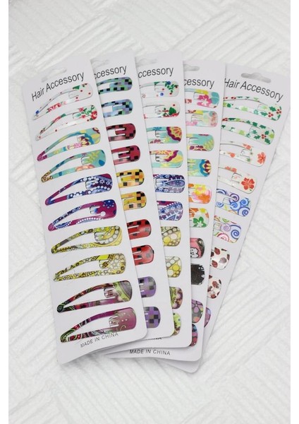 Çıtçıt Toka Karışık Desenli Çıtçıt Toka 10 Adet