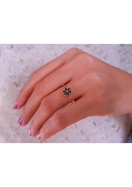 Siyah Pırlanta Taşlı Çiğdem Çiçeği Yüzük 0423R0201 indirimleri