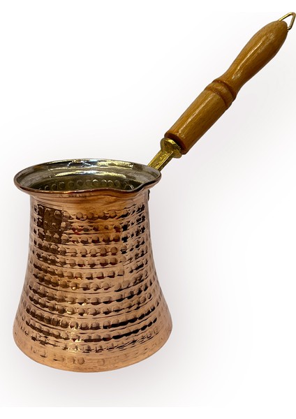 5 Kişilik Bakır Cezve Ahşap Kulp