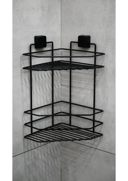 Paslanmaz Yapışkanlı Banyo Köşeliği, Şampuanlık Ikili, Delmeye Son, Matkap Vida Yok