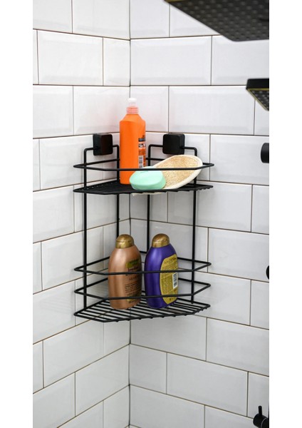 Paslanmaz Yapışkanlı Banyo Köşeliği, Şampuanlık Ikili, Delmeye Son, Matkap Vida Yok fırsatları