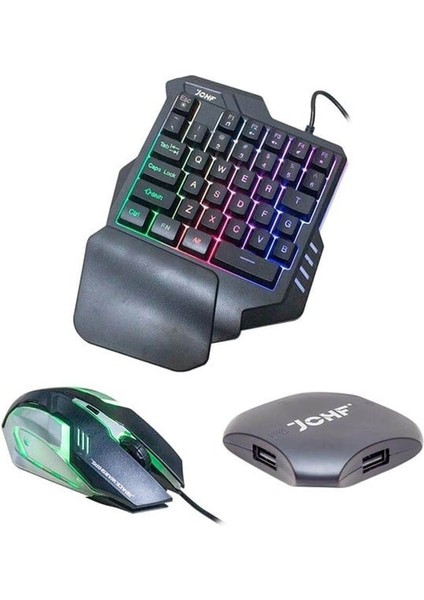 Pubg Oyun Seti 3 In 1 Mobile Klavye Mouse Dönüştürücü Set JCHF 68S Güncellenmiş Sürüm