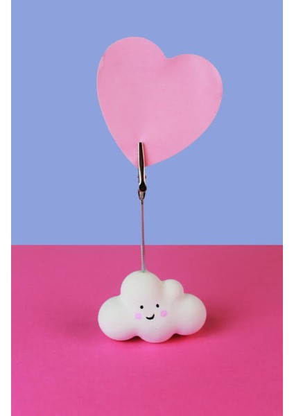 Sevimli Beyaz Bulut Fotoğraf Not Tutacağı Notluk Not Tutucu