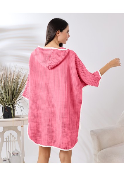 4 Kat Muslin Kapşonlu Yetişkin Kadın Panço modelleri