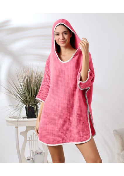 4 Kat Muslin Kapşonlu Yetişkin Kadın Panço fırsatları