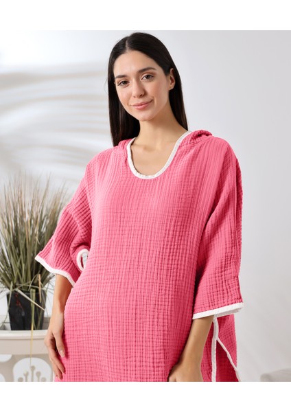 4 Kat Muslin Kapşonlu Yetişkin Kadın Panço indirimleri