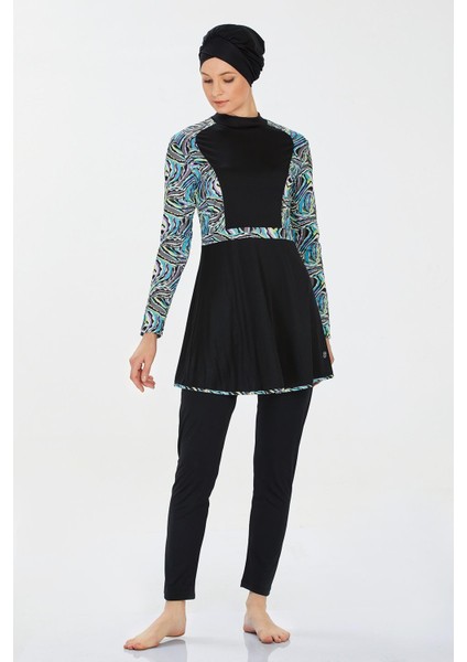 Likralı Tesettür Mayo Jalıssa 9227 Siyah modelleri