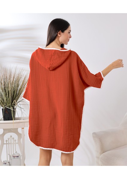 4 Kat Muslin Kapşonlu Yetişkin Kadın Panço modelleri