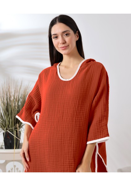 4 Kat Muslin Kapşonlu Yetişkin Kadın Panço fırsatları