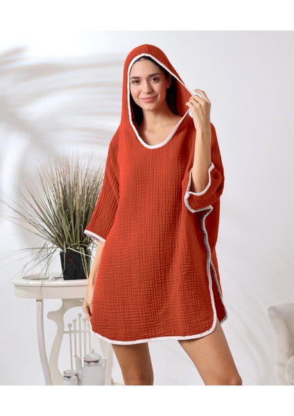 4 Kat Muslin Kapşonlu Yetişkin Kadın Panço indirimleri