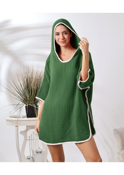 4 Kat Muslin Kapşonlu Yetişkin Kadın Panço fırsatları