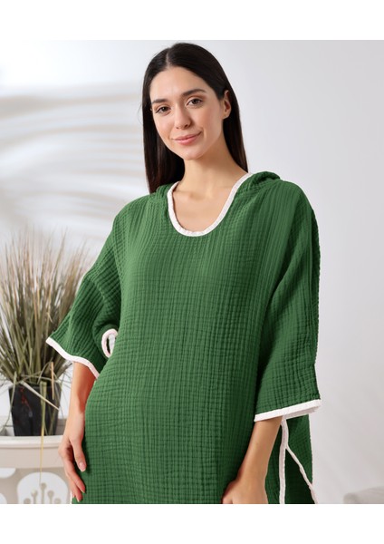 4 Kat Muslin Kapşonlu Yetişkin Kadın Panço indirimleri