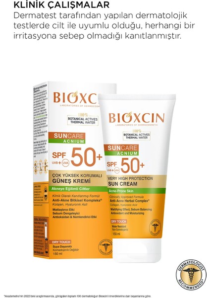 Sun Care Akneye Eğilimli Ciltler İçin Güneş Kremi 50 Spf - Akne, Dry Touch, Mat - Büyük Boy 150 ml