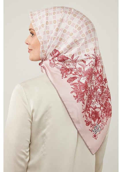 Lila Nostaljik Desen Trend Twill Eşarp modelleri