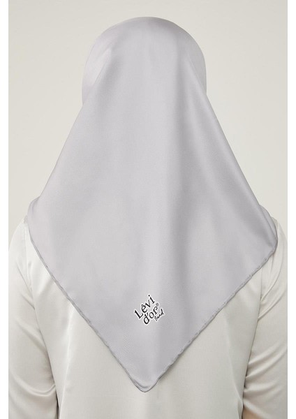 Gri Düz Twill Eşarp