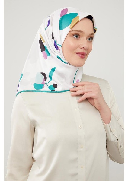 Yeşil Asimetrik Deseni Twill Eşarp fiyatları