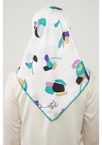 Yeşil Asimetrik Deseni Twill Eşarp fırsatları