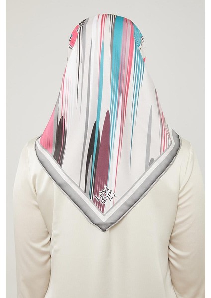 Gri Çizgili Desen Trend Twill Eşarp fırsatları